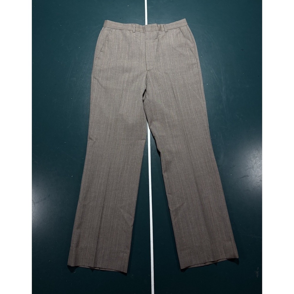 Vintage 60s Pinstripe Dress Pants Mens 32x30 Relaxed Fit Slacks Talon Zipper